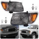 Pair Black Smoke HeadLights Signal Corner Lights For Toyota Tacoma 2001 02 03 04