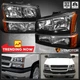 Fits 2003-2007 Chevy Silverado 2002-2006 Avalanche Black Headlights+Bumper Lamps