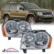 Chrome Headlights Headlamps Assembly For 2005 2006 2007 Jeep Grand Cherokee