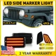 Smoked 4X Bumper Fender Signal Side Light Marker LED For Jeep 97-06 Wrangler TJ