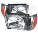 BLACK w/ CLEAR HEADLIGHT & CORNER SET FOR TOYOTA 4RUNNER 1996-1998