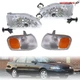 Chrome Corner Headlights For Toyota Corolla 1998-2000 Clear Halogen Right & Left