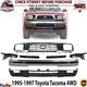 Front Bumper Face Bar Chrome Steel Kit + Grille For 1995-1997 Toyota Tacoma 4WD