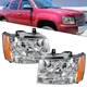 Headlights Chrome For 2007-2014 Chevy Avalanche/Suburban/Tahoe LH + RH Halogen