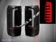 Set of Dark Smoke C-Bar LED Taillights for 1987-1996 Ford F150 F250 F350 Bronco