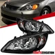 Fit 2004-2005 Honda Civic Coupe Sedan Black Headlights Lamps Left+Right 04-05