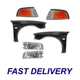 Set of 6 Front LH & RH Fenders With Headlights & Corner Lights Fits 97-01 Mirage