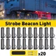 20PC Amber 6LED Emergency Beacon Warning Hazard Light Flash Strobe Lamps EOU