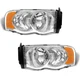 Pair Headlights Assembly For 2002-2005 Dodge Ram 1500 2500 3500 Chrome Headlamps
