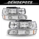 Fits 99-02 Chevy Silverado/00-06 Suburban Headlights+Bumper Signal Lamps LH+RH