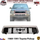 Grille Center Chrome Shell w/ Black Insert Plastic For 1989-1991 Toyota Pickup