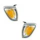 Corner Side Marker Lights Pair Set for 01-04 Toyota Tacoma (Silver) Left & Right