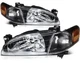 For Toyota Corolla 1998-2000 Black Housing Headlights Assembly Headlamps Pair