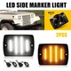 Lens Smoked Side LED Marker Signal Turn Light 2X For Jeep 1987-1995 Wrangler YJ