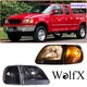 Pair Corner Headlights For 1997-2003 Ford F150/97-99 F250 Black Clear Front Lamp