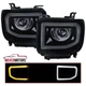 Smoke LED Projector Headlights Fits 2014-2015 GMC Sierra 1500 2015-2019 2500HD