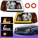 Headlight W/LED Dynamic Sequential Turn Signal Light For 2001-2011 Ford Ranger 