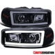Fit 1999-2006 GMC Sierra Yukon Denali Smoke Black LED Tube Projector Headlights
