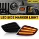 Smoked LED Front Fender Marker Side Signal Lights For 1997-2006 Jeep Wrangler TJ