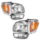 Pair Headlights Assembly For 2001-2004 Toyota Tacoma Halogen Headlamps