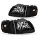 For 1997-2003 Ford F150 Expedition 97-03 Black Headlights+Corner Signal Lamp L+R