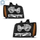 For chevy Avalanche/Suburban/Tahoe 2007-2014 Headlights Amber Corner Black Pair