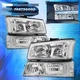 For 03-06 Chevy Silverado Chrome Replacement Head Lights + Signal Bumper Lamps