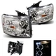 Fit 2007-2014 Chevy Silverado 1500 2500HD LED Halo Projector Chrome Headlights Fit 2007-2014 Chevy Silverado 1500 2500HD LED Halo Projector Chrome Headlights