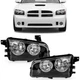 Halogen Headlight L&R Black Housing 07-10 Dodge Charger CH2502163/CH2503163