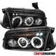 Fit 2006-2010 Dodge Charger Black LED Halo Projector Headlights+Corner Signal