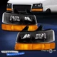 For 2003-2023 Chevy Express/GMC Savana Headlight w/Bumper Lamps+Blue LED DRL Kit