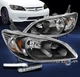 For 2004-2005 Honda Civic 2/4Dr Replacement Black Headlight w/LED DRL Kit LH+RH