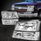For 03-06 Chevy Silverado 1500-3500 Avalanche Headlight Bumper Lamps Chrome Pair