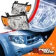 CHROME HOUSING HEADLIGHTS AMBER CORNER SIDE SIGNAL LIGHT FOR 08-12 FORD ESCAPE