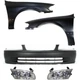 Bumper Cover Fender Headlight For 2000-2001 Toyota Camry Kit Front