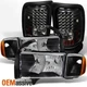 Fit 1999-2002 Dodge Ram Sport Model Black Headlights+LED Tail Brake Lights