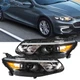 Halogen Headlights For Chevy Malibu 2016-2018 Black Housing Clear Lens RH+LH