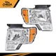 Pair Fit For 2009-2014 Ford F150 Headlights Headlamps Amber Corner Left+Right