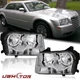 2PCS Chrome Headlights Assembly For For 2005-2010 Chrysler 300 Halogen Style