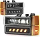 LED Headlight Bumper Lamp Side Marker for 1994-1999 Chevy C1500 K2500 K3500