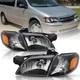 For 1997-2005 Pontiac Montana Chevy Venture Black Headlights Assembly L+R Pairs