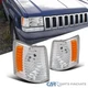 Fits 1993-1998 Jeep Grand Cherokee Clear Corner Lights Turn Signal Lamps LH+RH