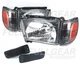 BLACK w/ CLEAR HEADLIGHT CORNER & SMOKE BUMPER LIGHT FOR TOYOTA 4RUNNER 1996-98