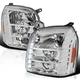 Clear Fits 2007-2014 Gmc Yukon Xl 1500 Denali Led Strip Projector Headlights L+R