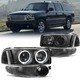 Pair For 2000-2006 GMC Yukon Denali Black Halo Projector Headlights+Bumper Lamps