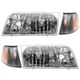 Headlights + Park Signal Marker Lamps for 98-11 Ford Crown Victoria 4 Pc Set