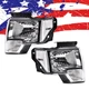 FIT FOR 2009-2014 FORD F150 CLEAR LENS CHROME HOUSING HEADLIGHTS LAMPS SET