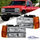 2X Left & Right Headlights Kit For 94-99 Chevy K1500 C1500 K2500 C2500 Suburban