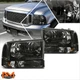 For 94-04 Ford F250/F350 Super Duty Headlight/Lamps Smoked Housing Amber Corner