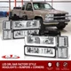 Chrome Clear DRL Head Lights + Corner Bumper For 1994-1998 Chevy C10 C/K Pickup